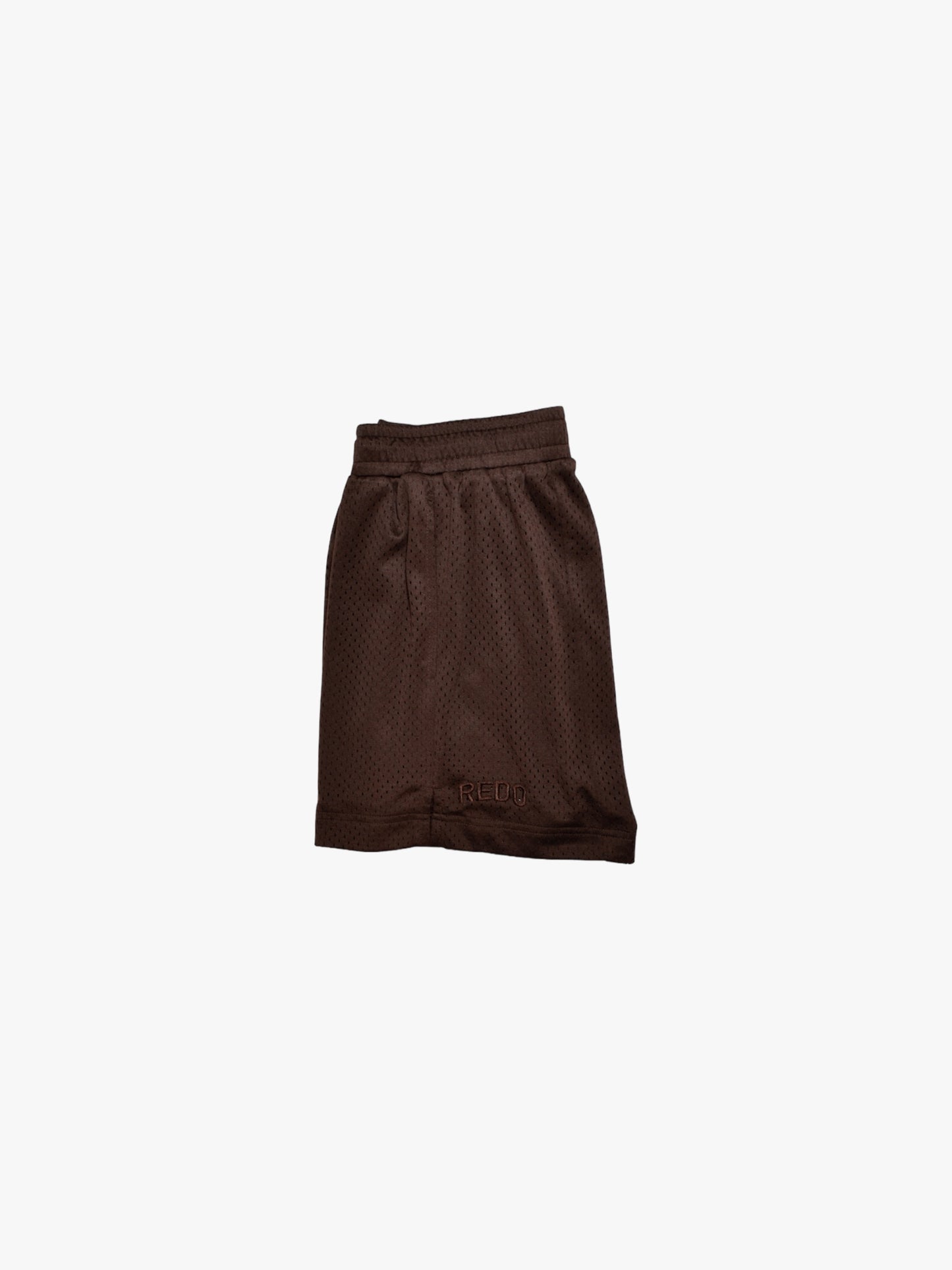 Chocolate Pleated Mesh Shorts