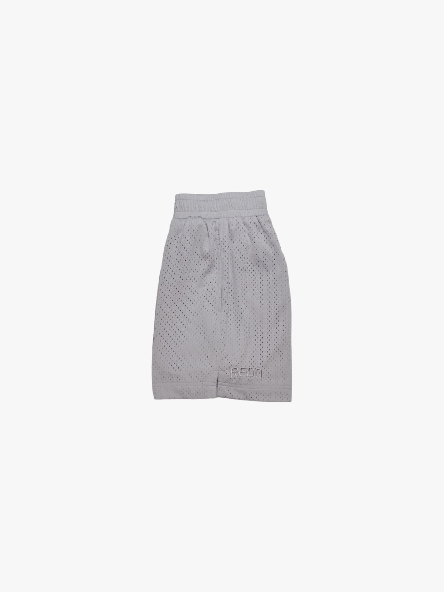 Silver Pleated Mesh Shorts