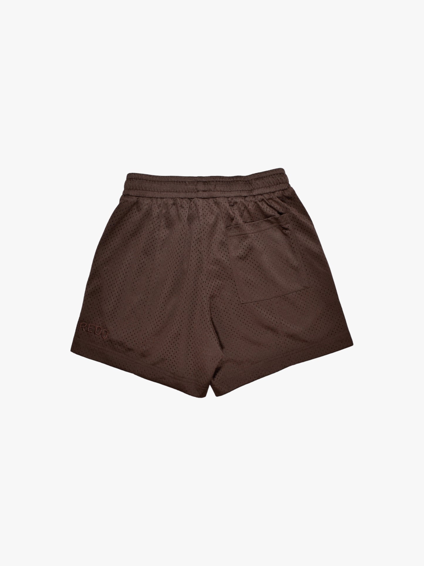 Chocolate Pleated Mesh Shorts